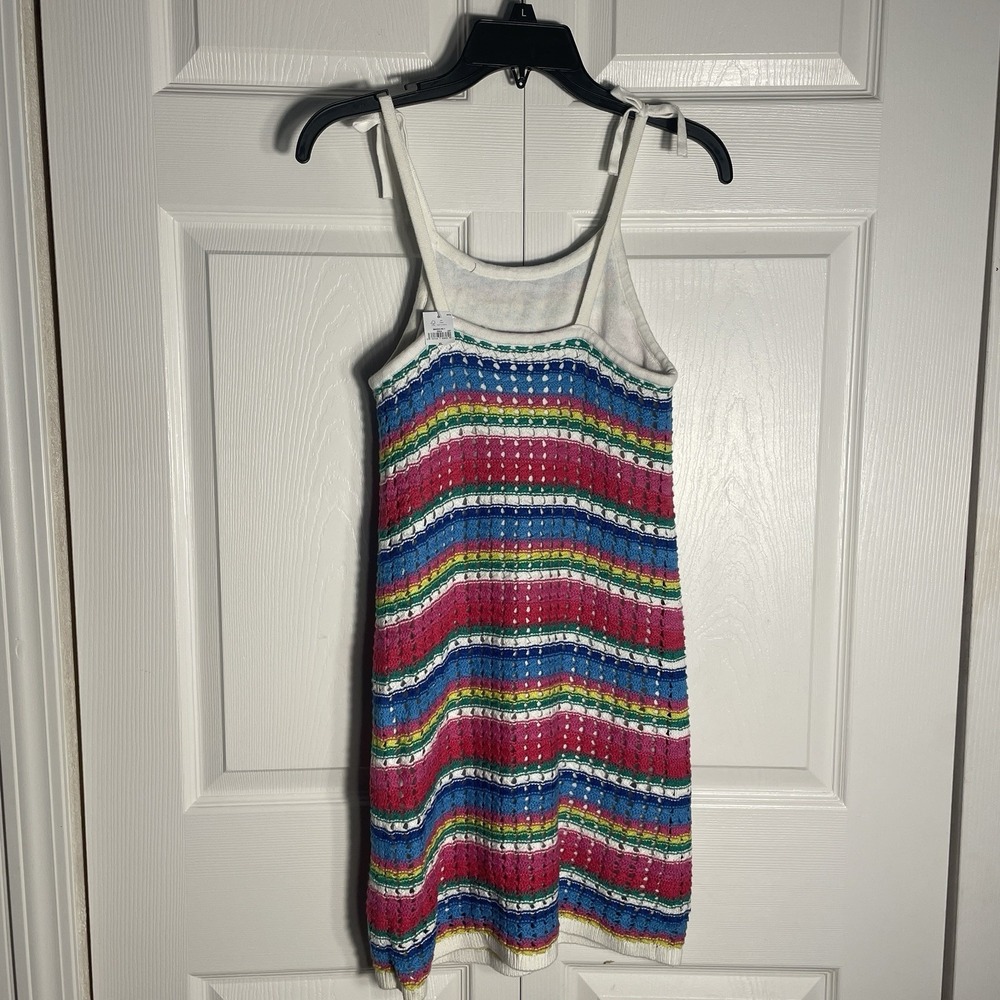 Gap Kids Rainbow Striped Crochet Dress Girls XL 12-13 Years  Multicolor Knit - Picture 2 of 9